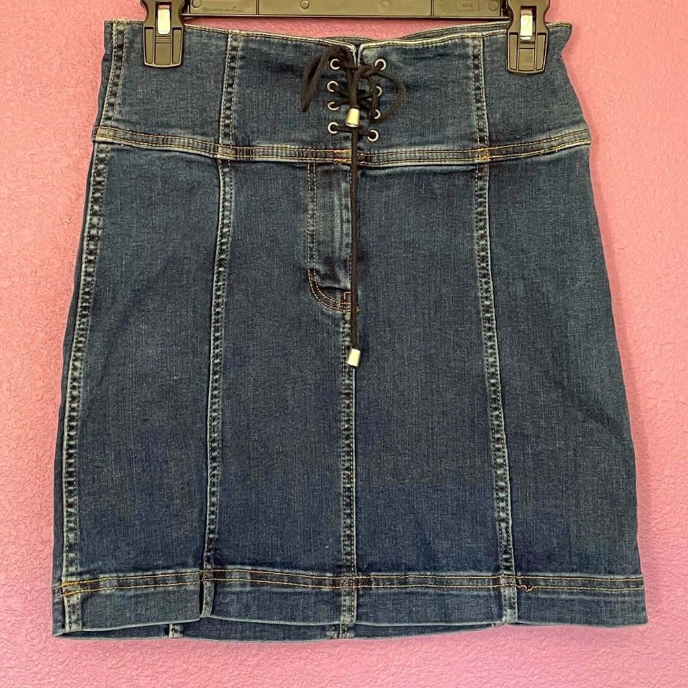 Free People Denim Mini Skirt, 6